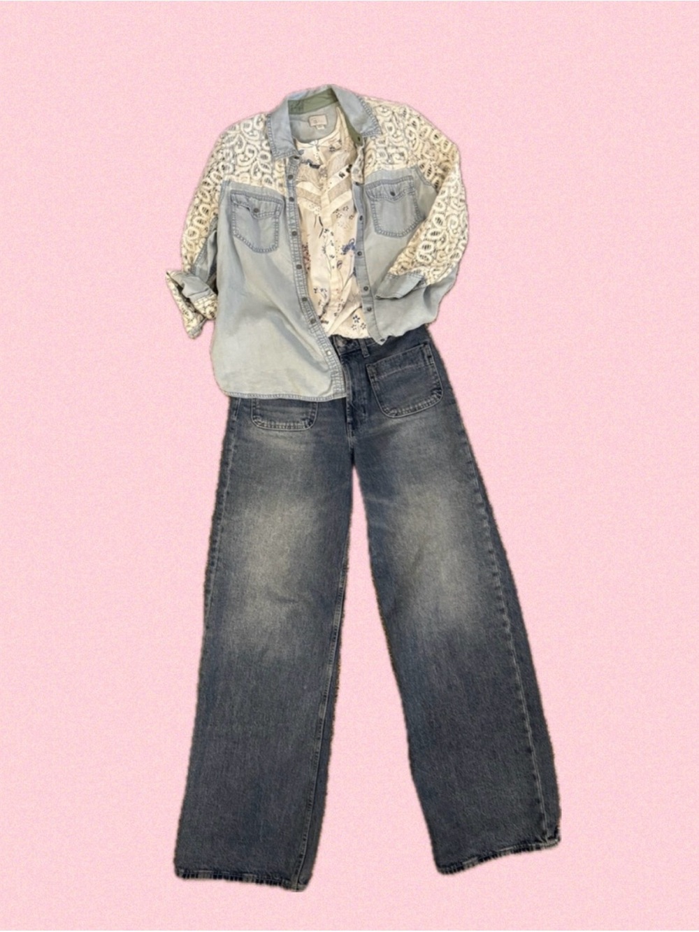 Denim Lace Outfit